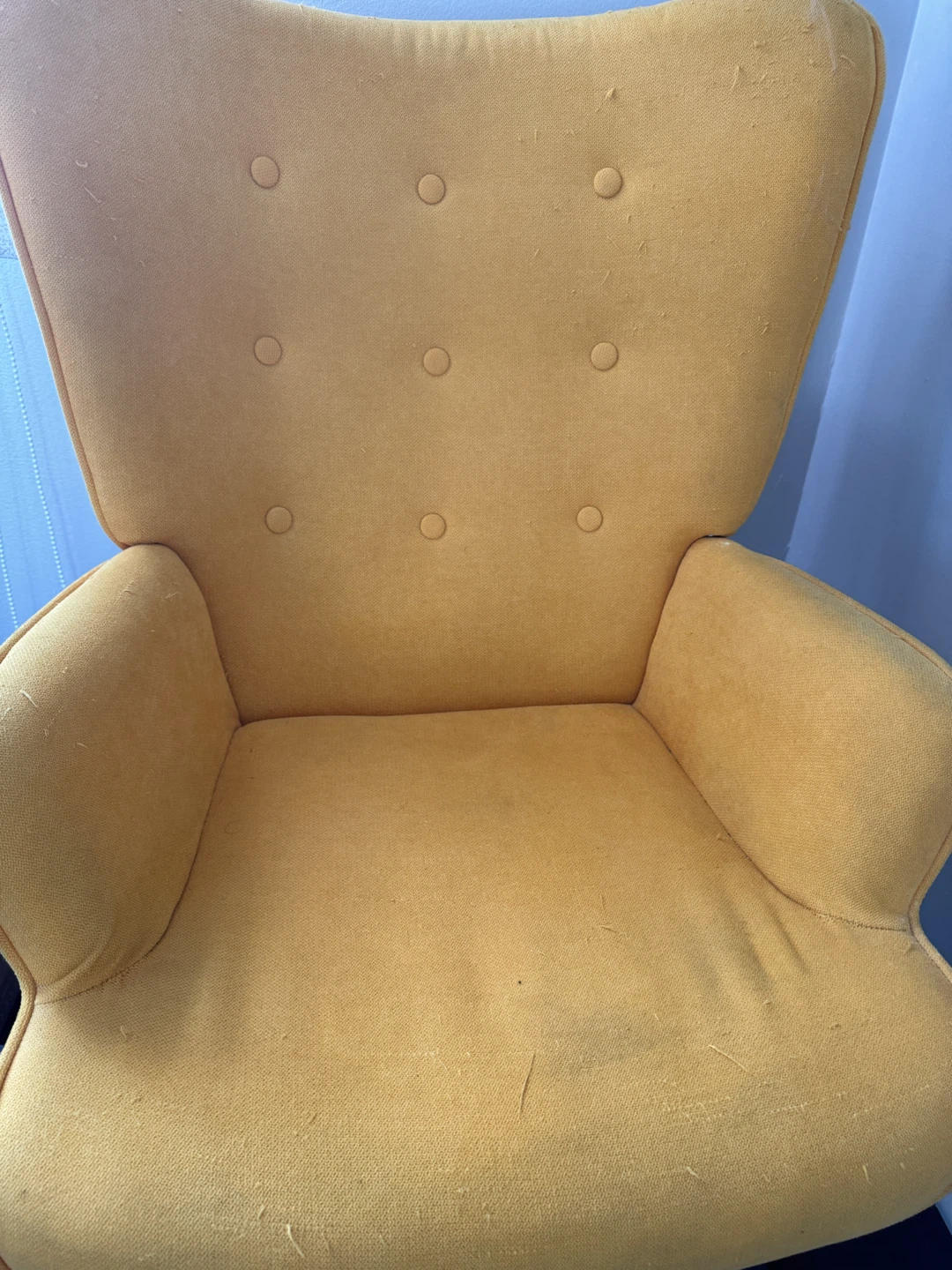 Yellow Accent Chair with Tufted Back