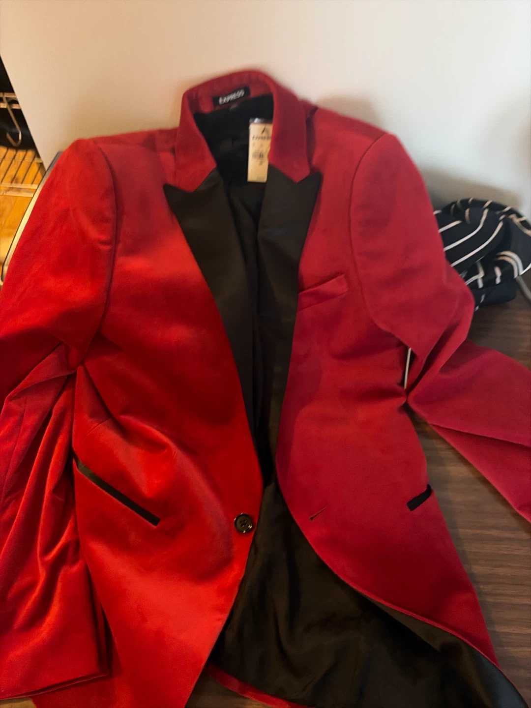 Express Red Velvet Blazer 38R