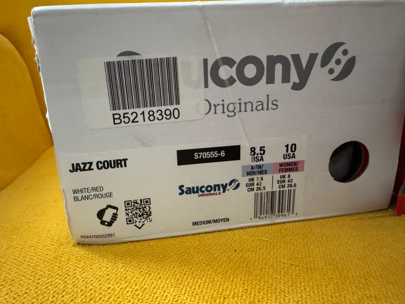 Saucony Jazz Court White/Red Sneakers - photo 2