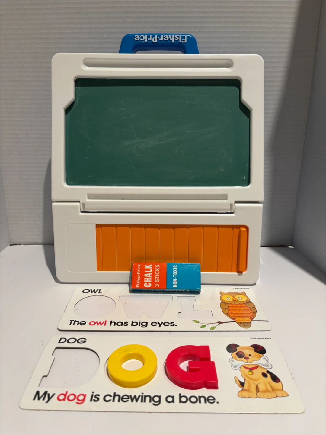 Fisher-Price Magnetic Drawing Board with Letters and Chalk - photo 3