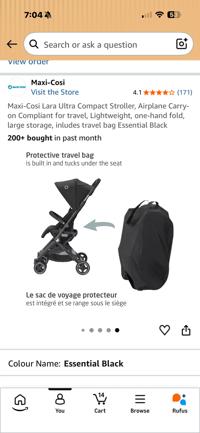Maxi-Cosi Lara Ultra Compact Stroller - Essential Black - photo 2