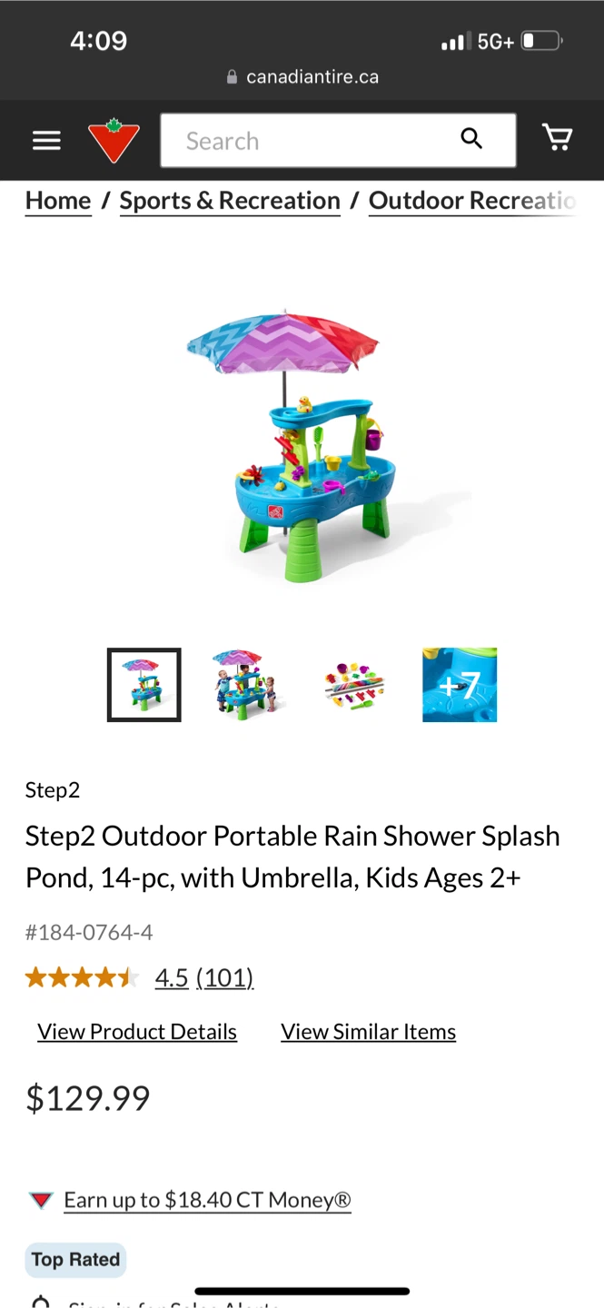 Step2 Outdoor Portable Rain Shower Splash Pond with Umbrella - photo 3