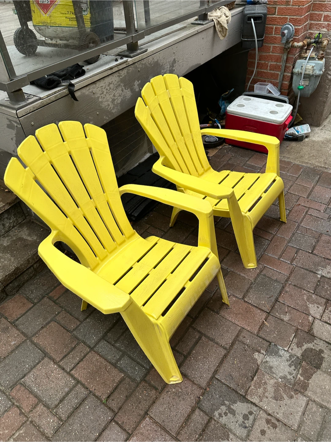 Bright Yellow Adirondack Chairs