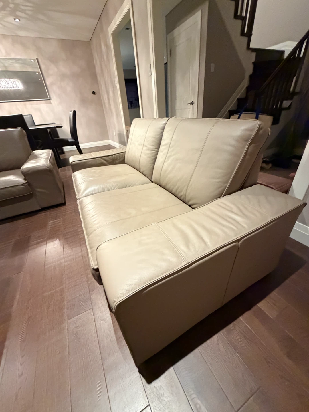 Beige Leather Sofa