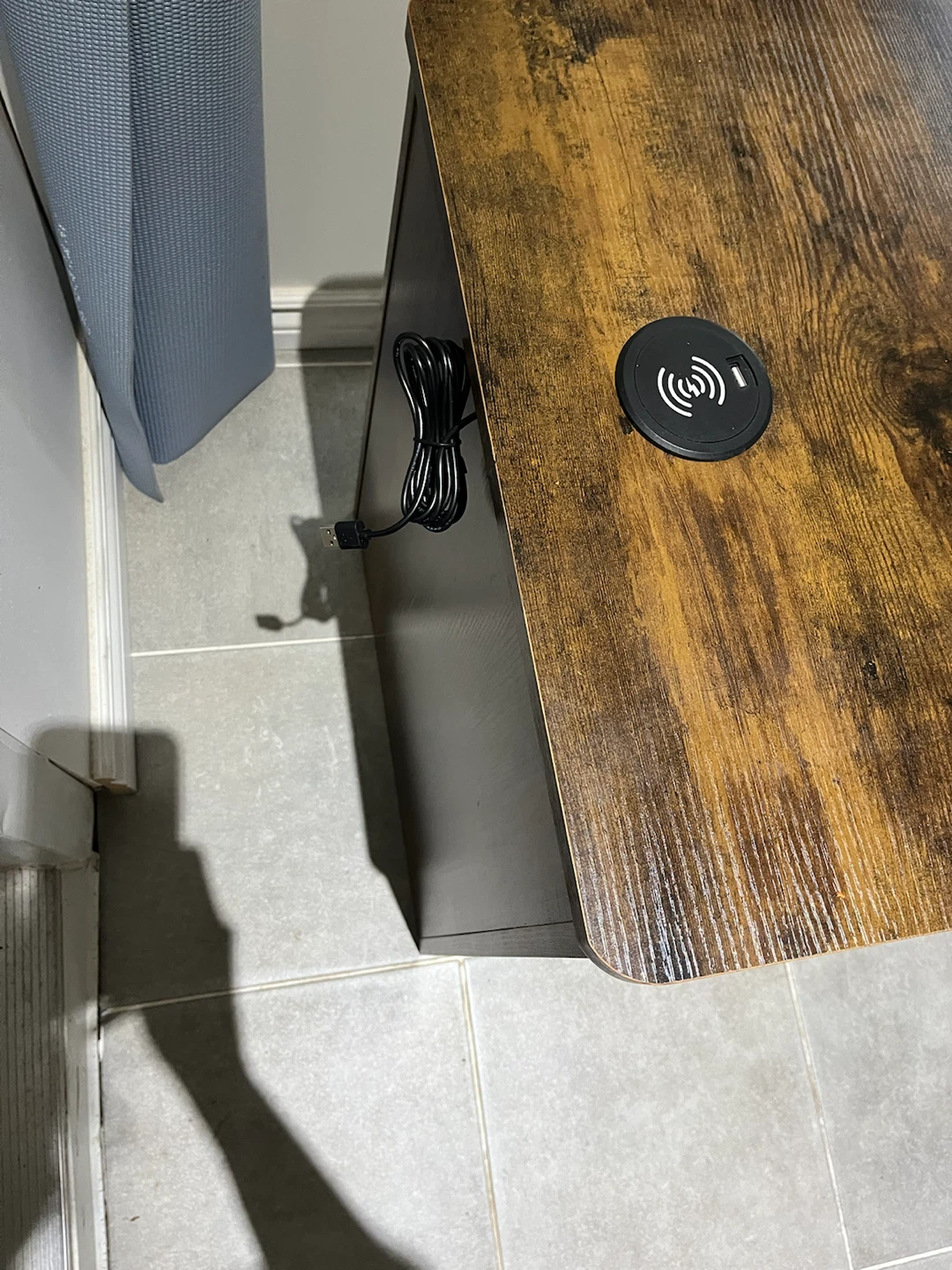 Rustic Wood Side Table with Drawer and Pet Crate - photo 4