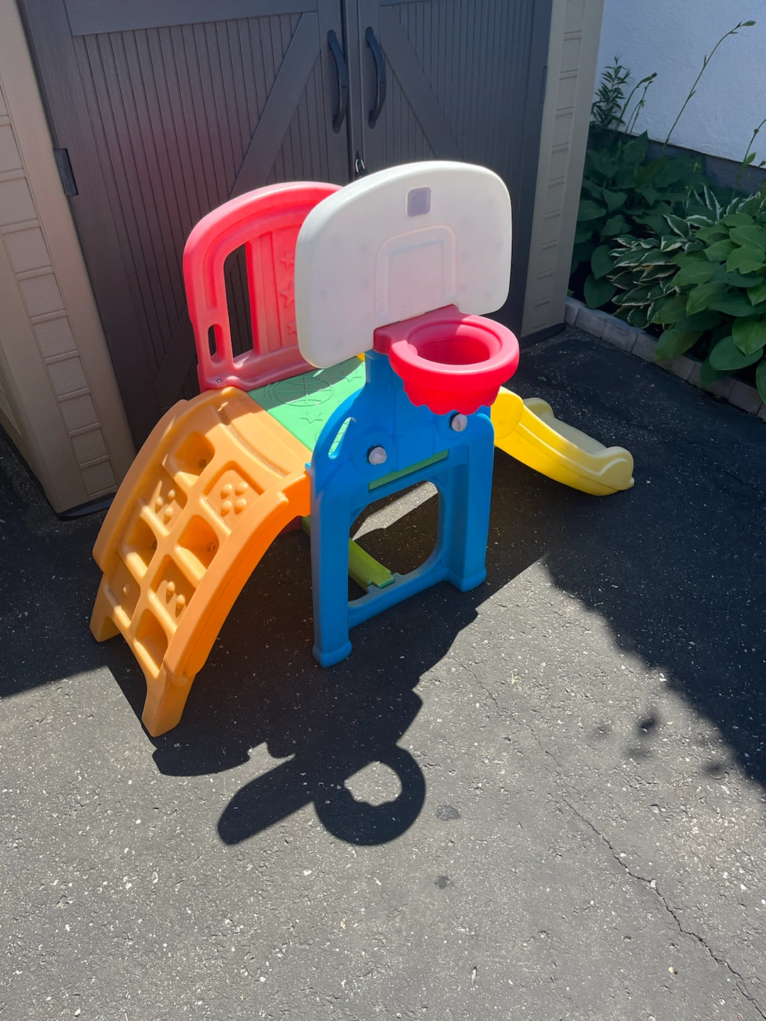 Multi-Activity Play Center with Slide and Basketball Hoop