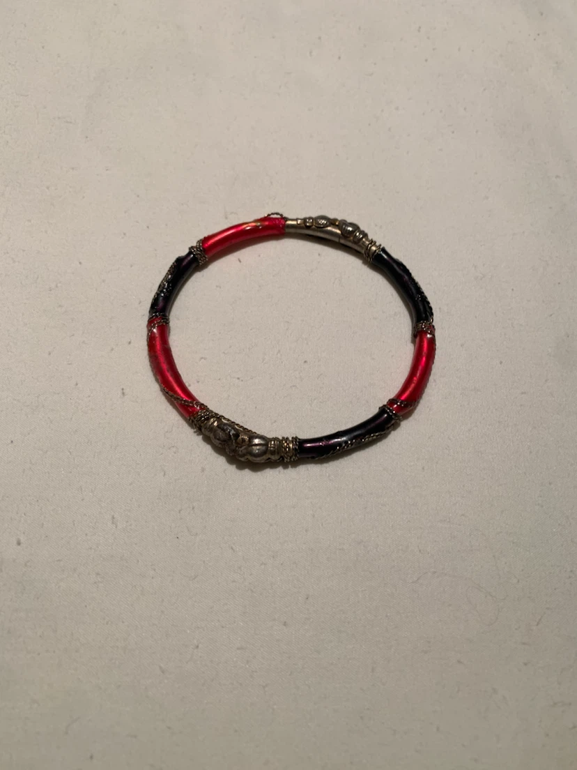 Red and Black Beaded Bracelet