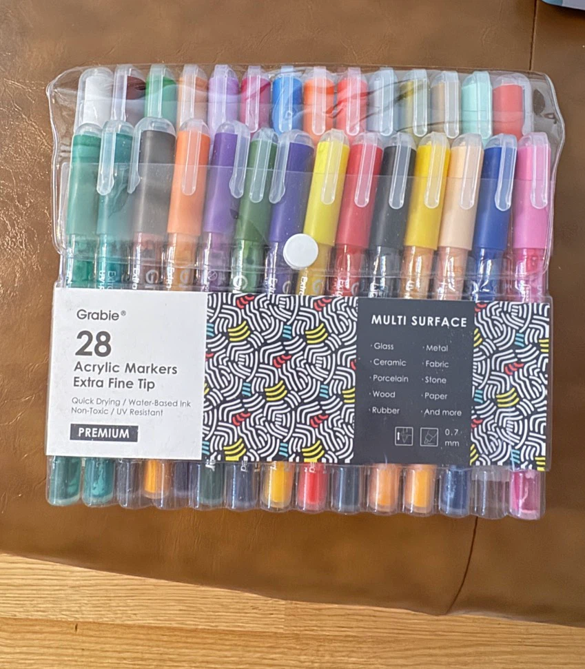 Grabie 28 Acrylic Markers Extra Fine Tip