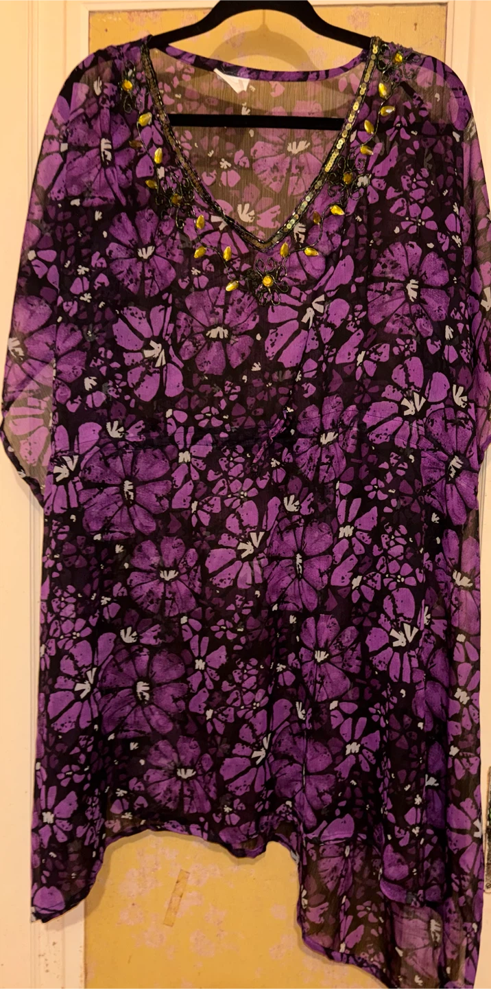 Floral Beach Cover-Up one size