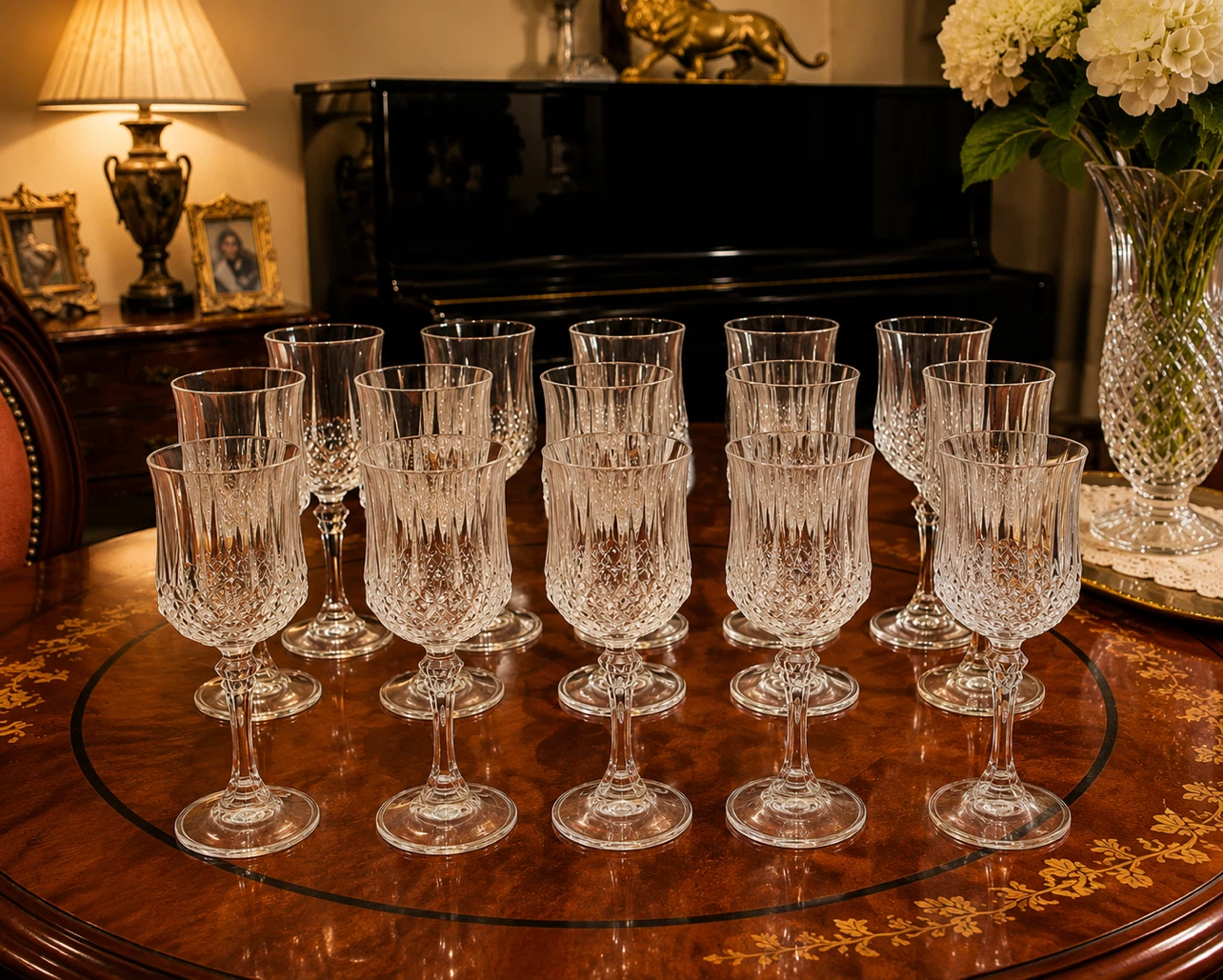 Price for each. Set of 12 Crystal Wine Glasses