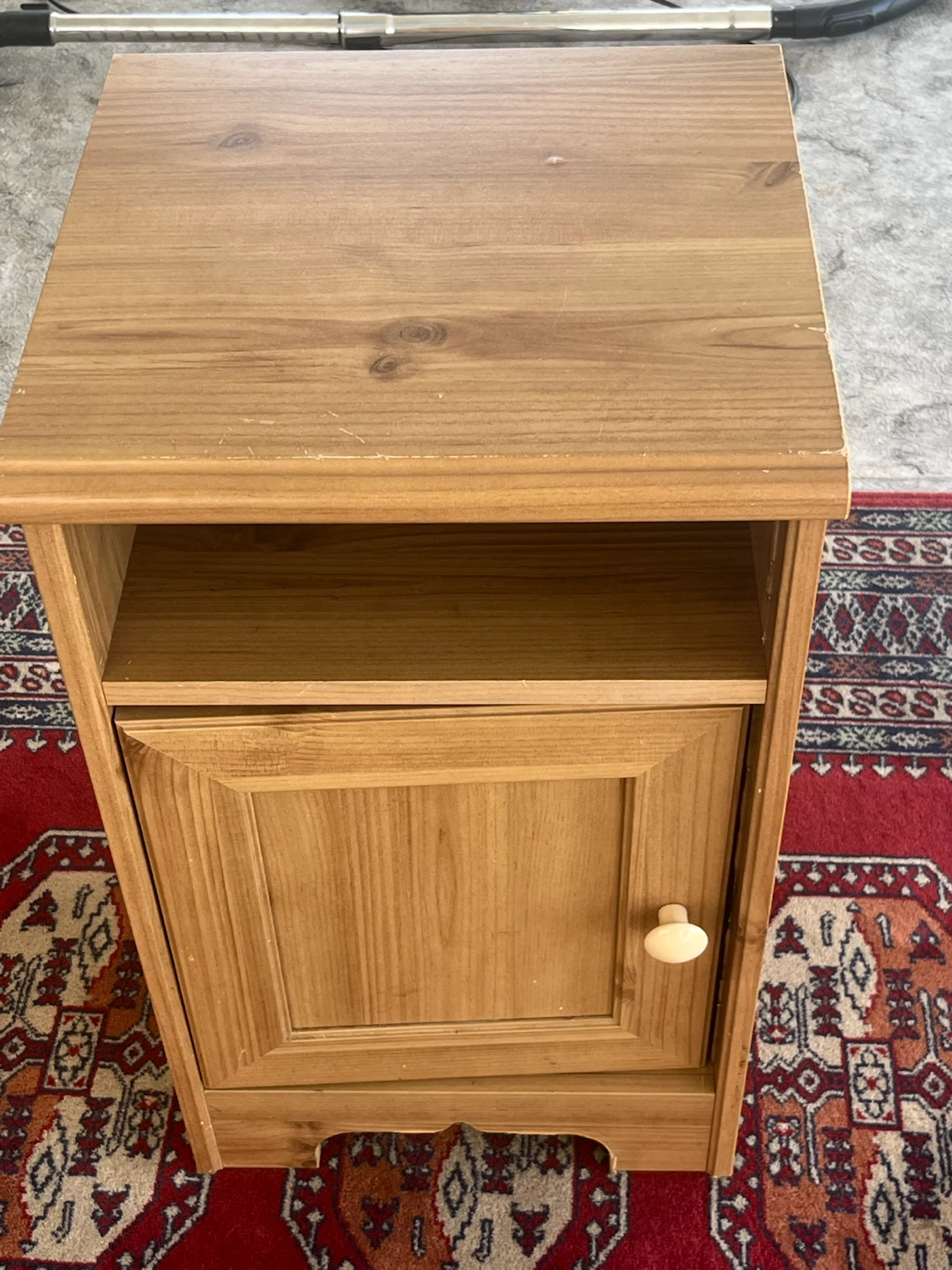 Wooden Nightstand with Cabinet