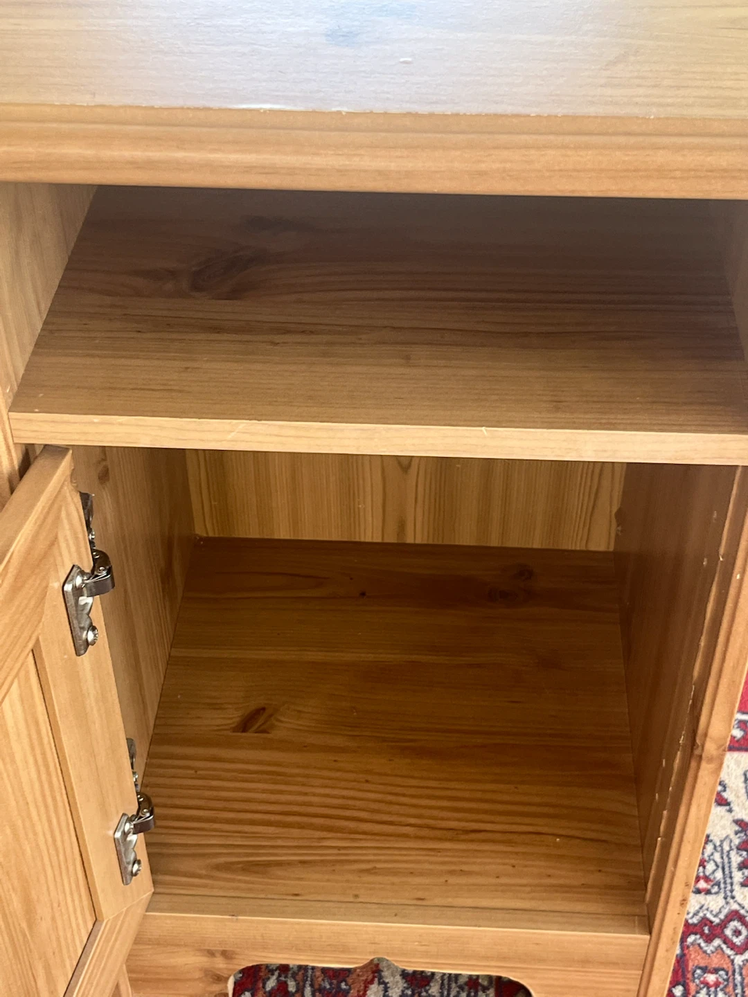 Wooden Nightstand with Cabinet - photo 2