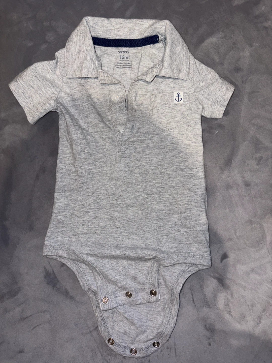 Carter's polo-bodysuit 12 mois gris