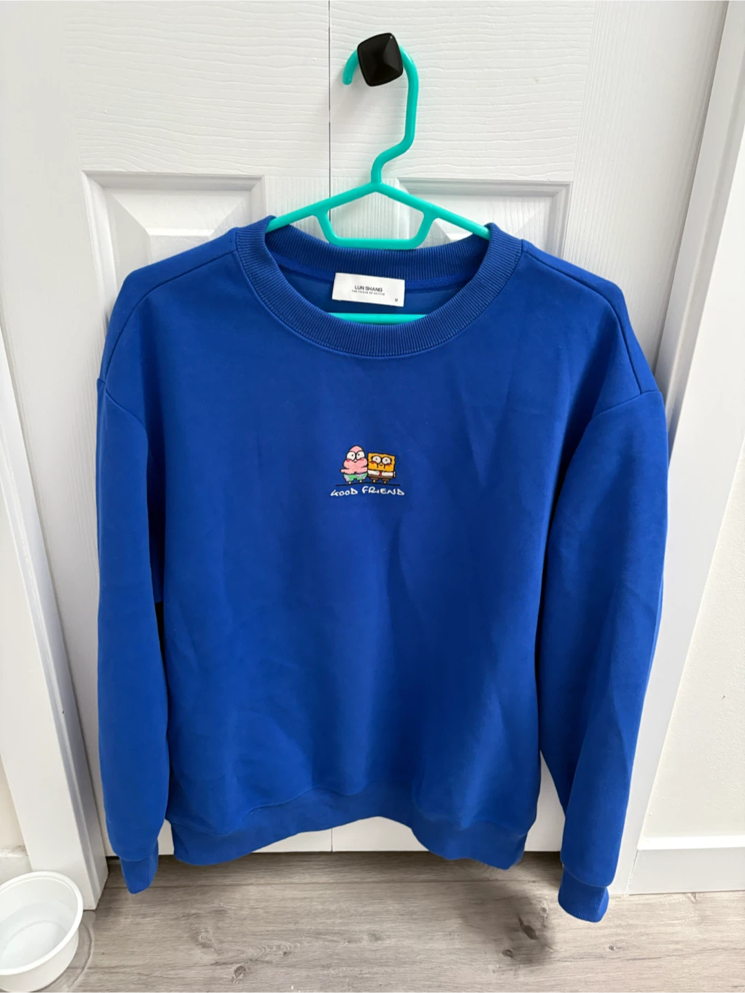 LUN SHANG Blue Spongebob & Patrick Crewneck Sweatshirt