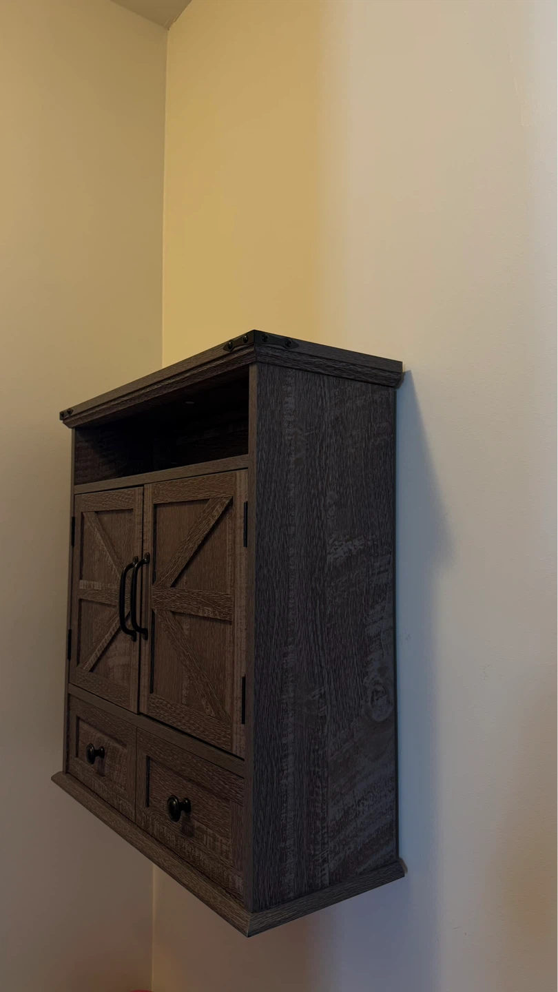 Wall Mount Storage Cabinet with Doors and Drawers - photo 2