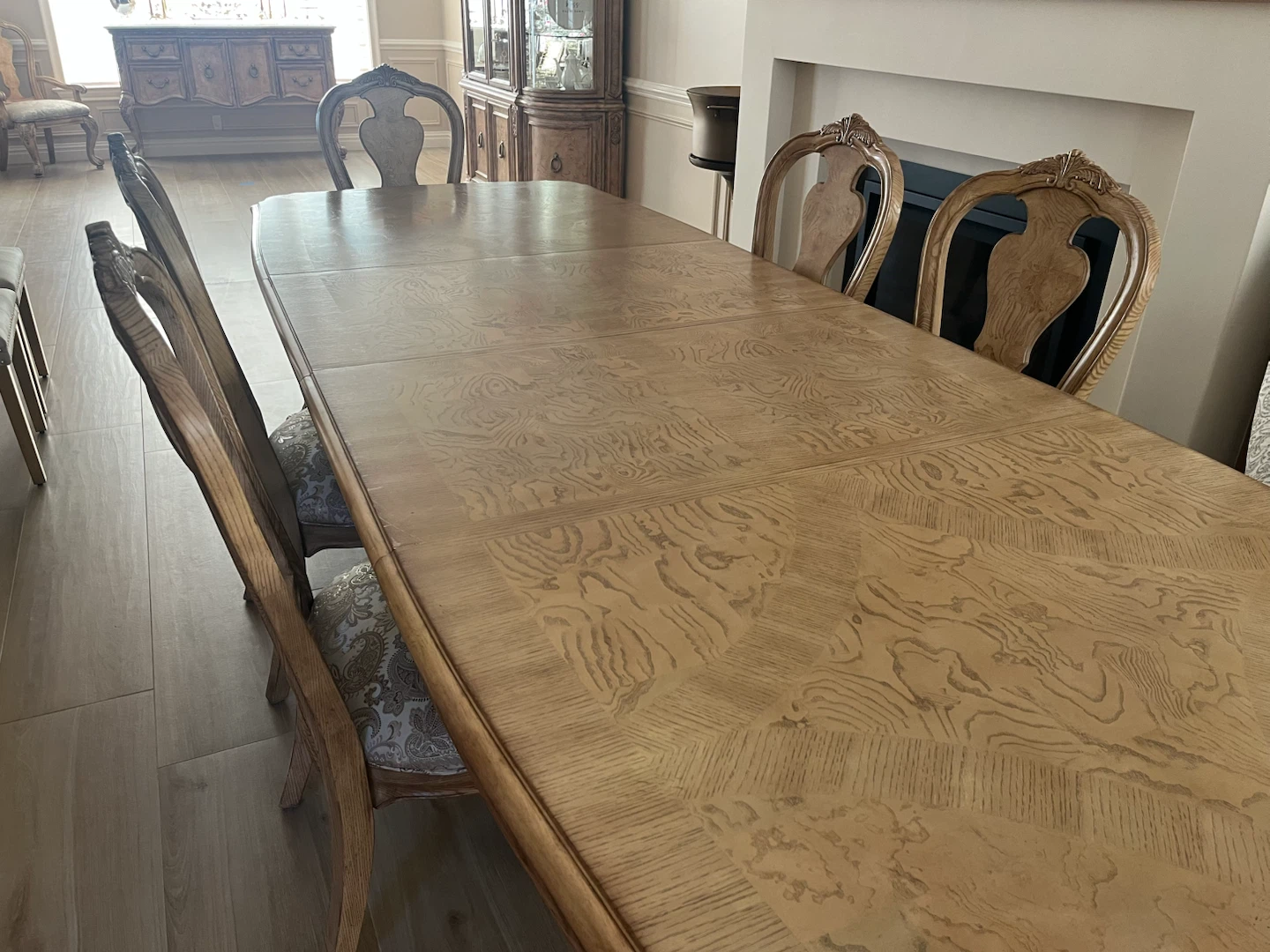 Ornate Wood Dining Table with Chairs - photo 2