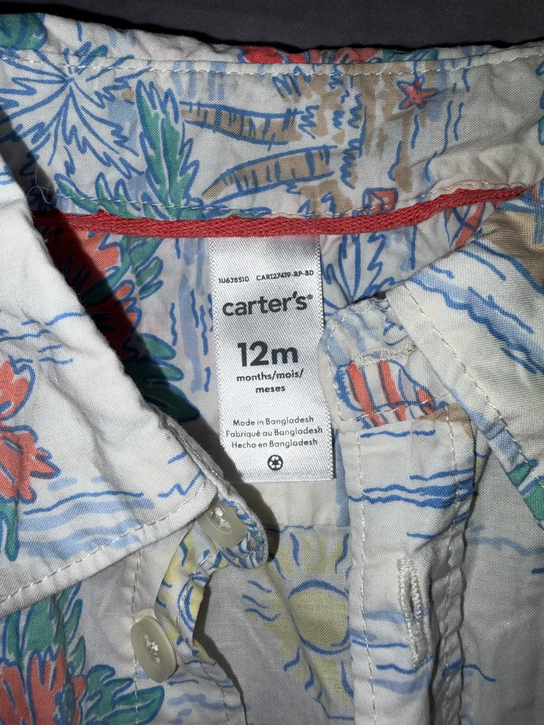 Chemise à motif tropical Carter's 12 mois - photo 2