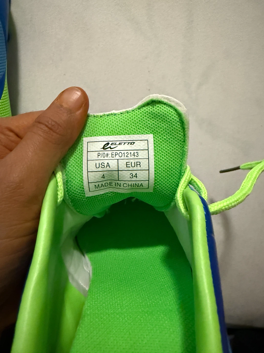 Eletto Soccer Cleats - Blue/Lime Green size 4 - photo 4
