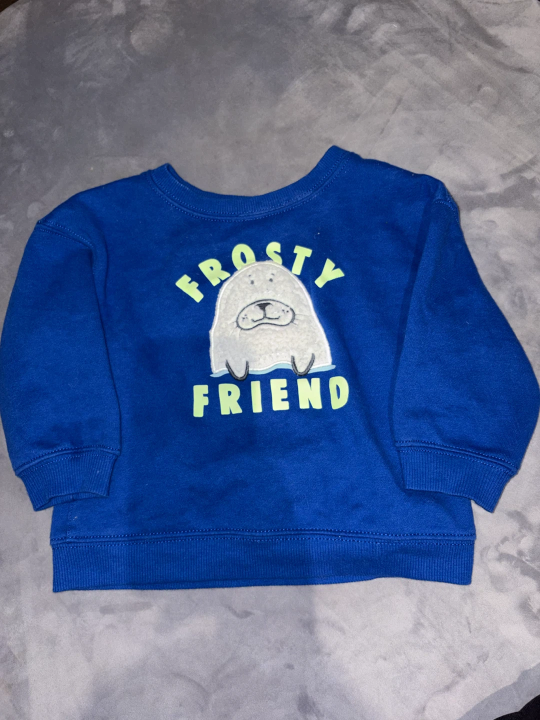 Chandail bleu "Frosty Friend" Carter's 12 mois