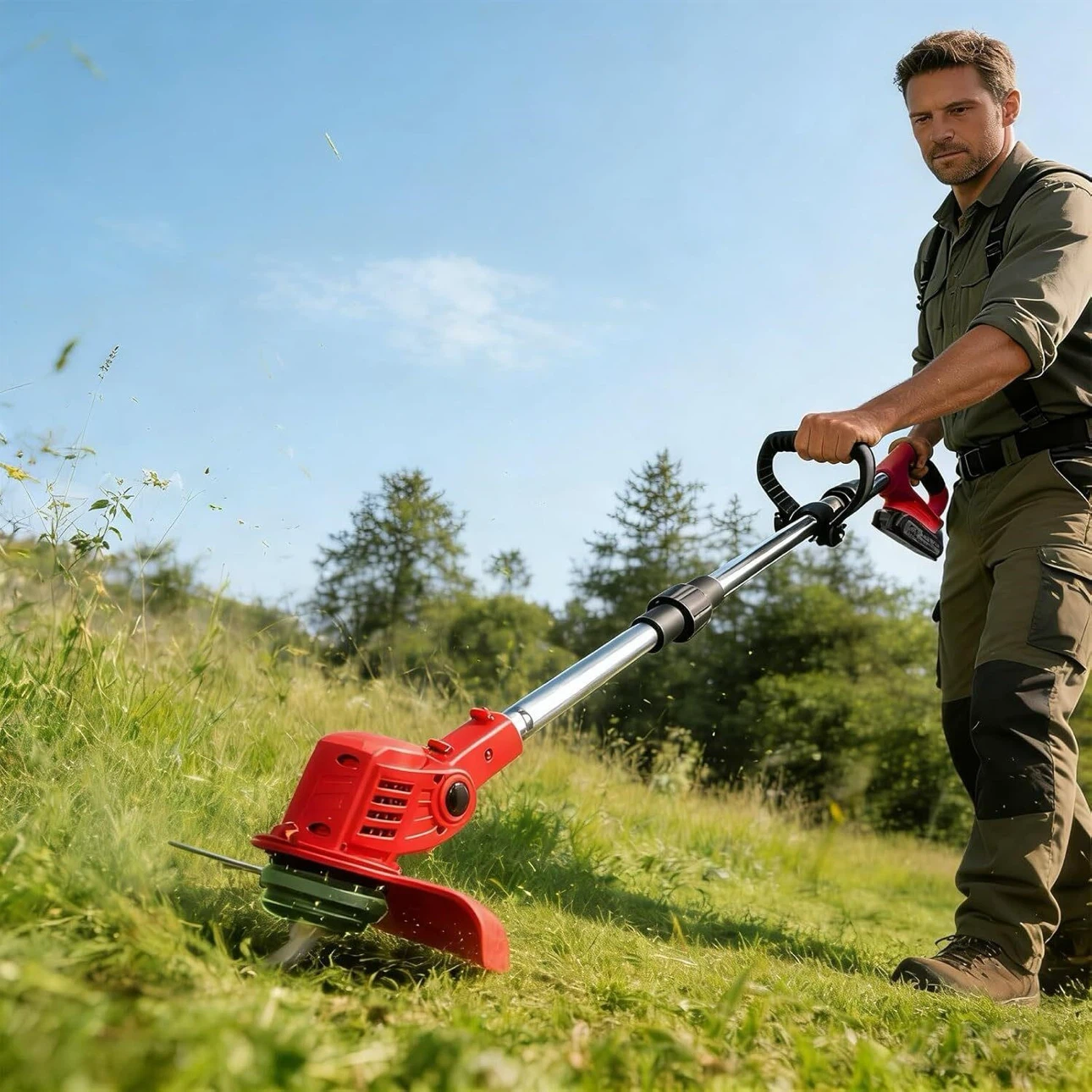 Electric String Trimmer with Battery and Charger - photo 2