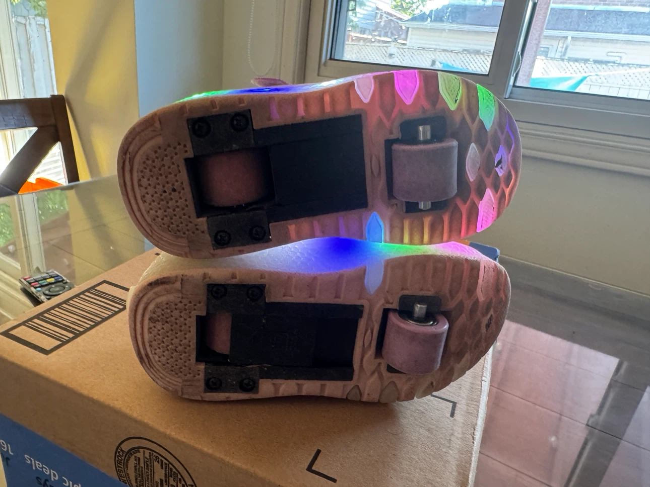 Pink Light-Up Roller Shoes Size 27 - photo 4