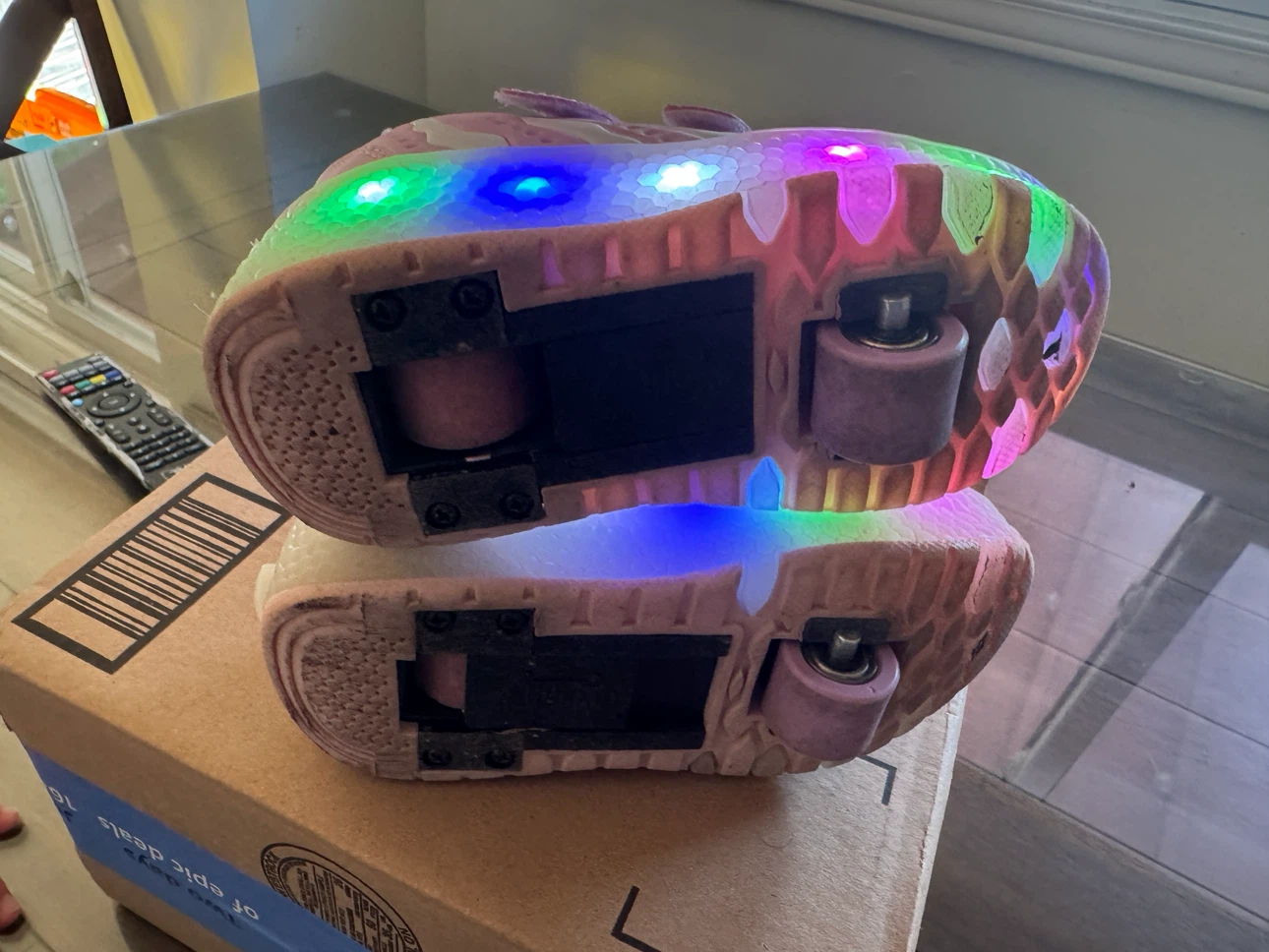Pink Light-Up Roller Shoes Size 27 - photo 5