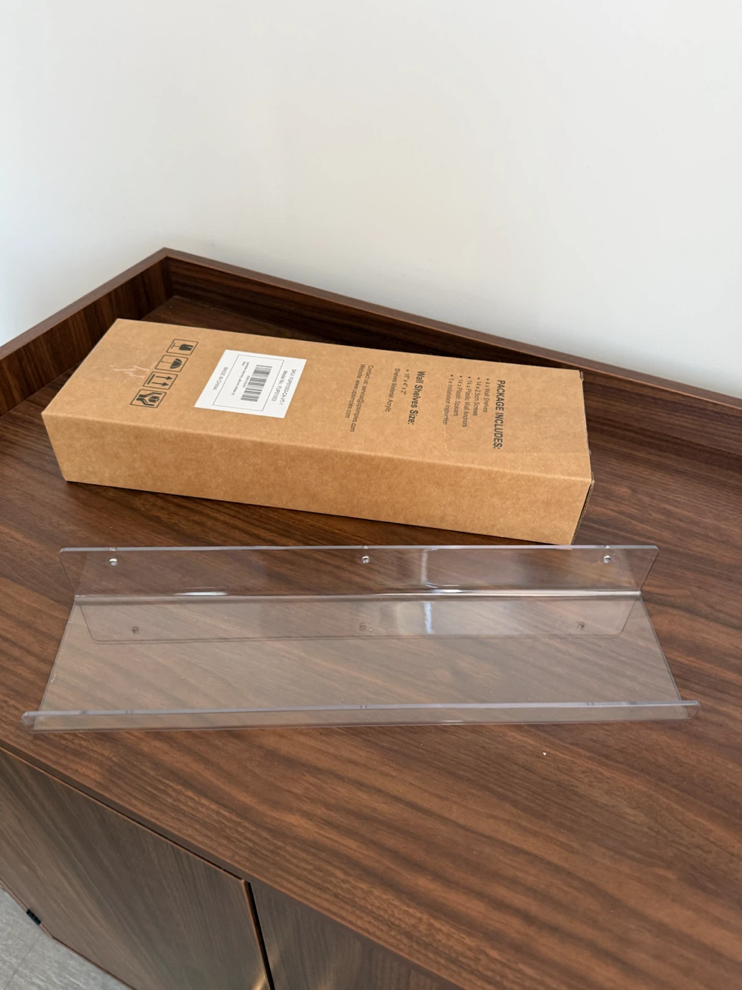 Four Acrylic Wall Shelves - 15"