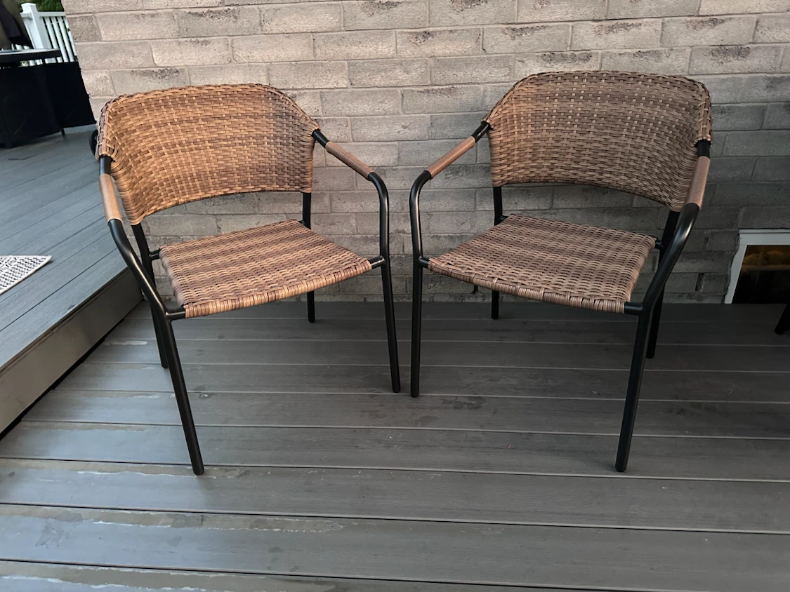 Set of 8 Wicker Patio Chairs