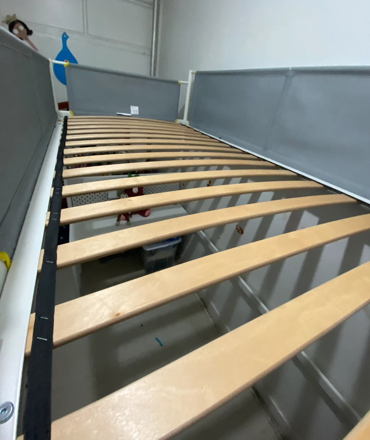White Loft Bed with Desk and Guard Rails - photo 4