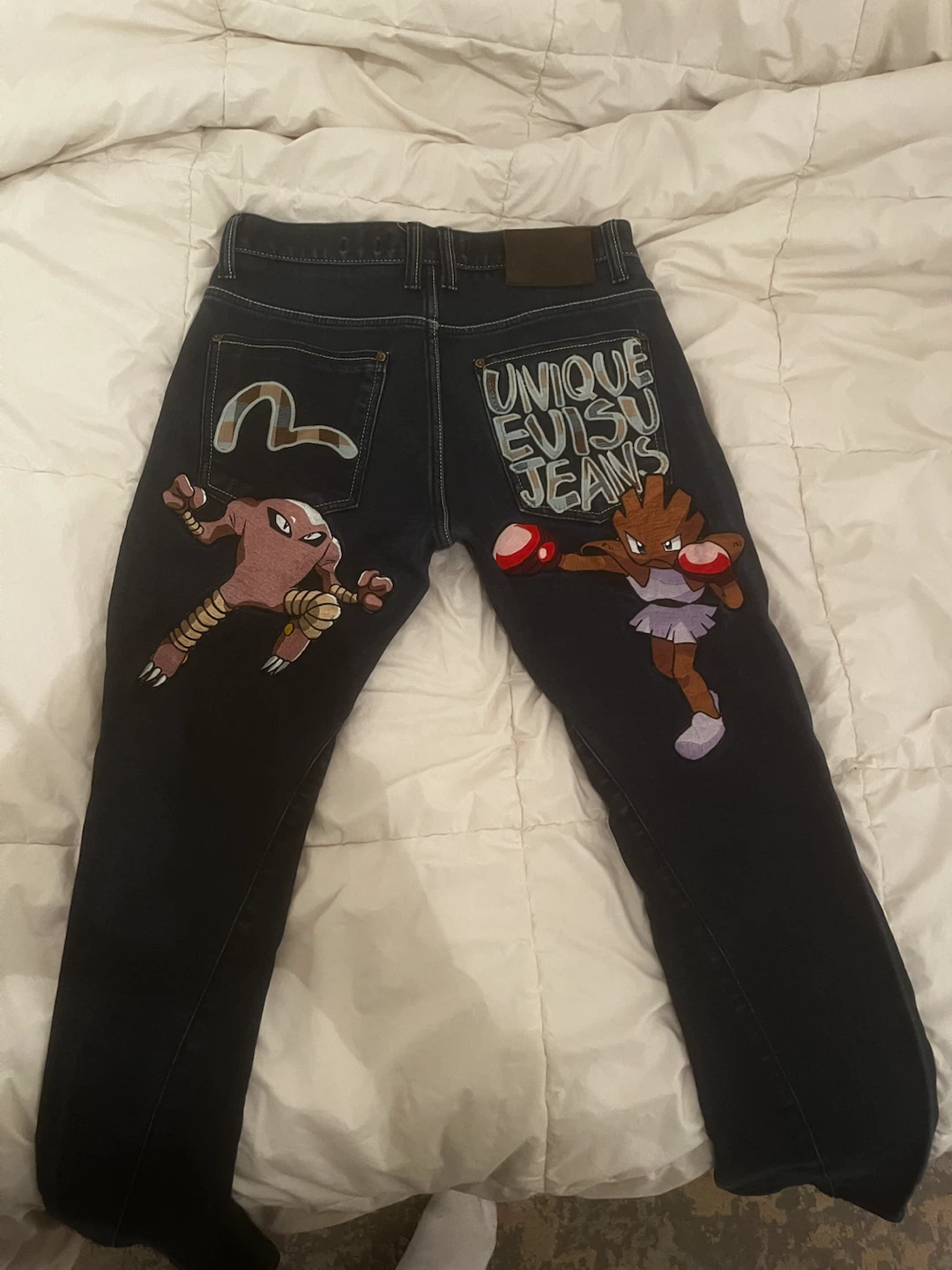 EVISU "Unique" Pokémon Embroidered Jeans Size 32
