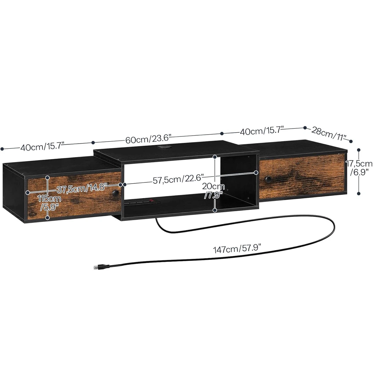 HOOBRO Floating TV Stand with Power Outlet - photo 2