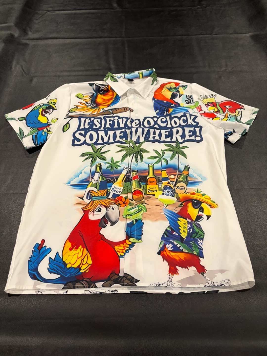 Funny Parrot "It's Five O'Clock Somewhere" Hawaiian Shirt