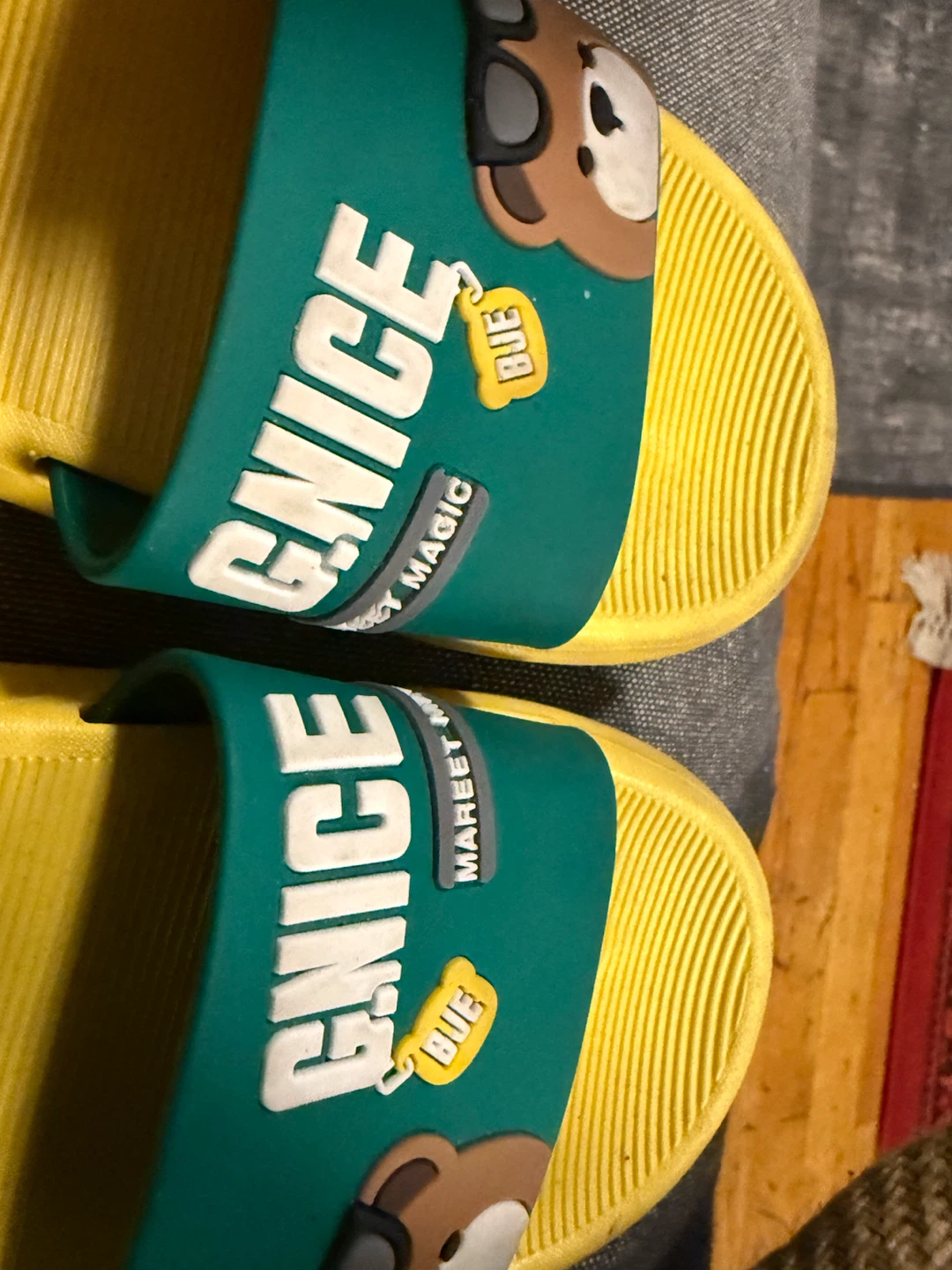 Kids' Yellow Slides with Bear Design - photo 3