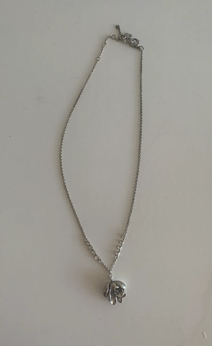 Fossil Silver Flower Pendant Necklace - photo 3