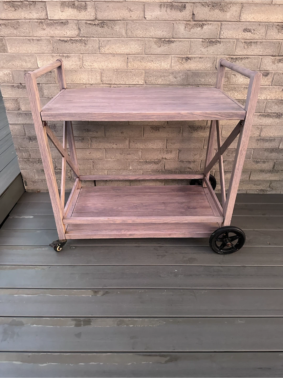 Metal Outdoor Serving Cart with Wheels