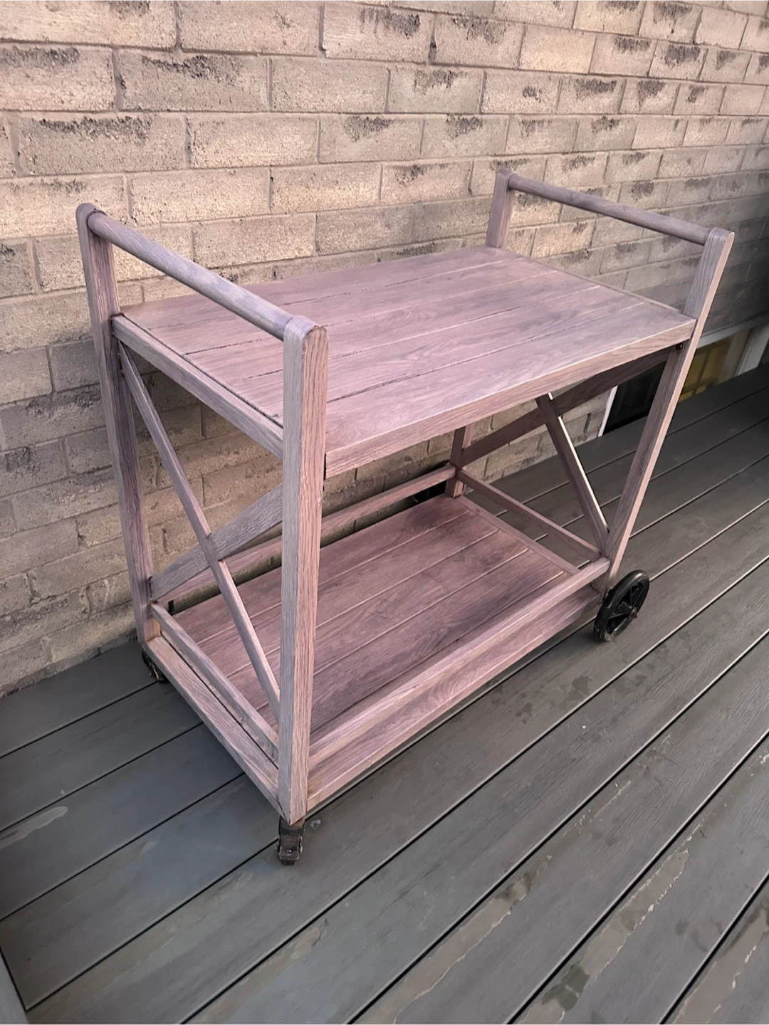 Metal Outdoor Serving Cart with Wheels - photo 2