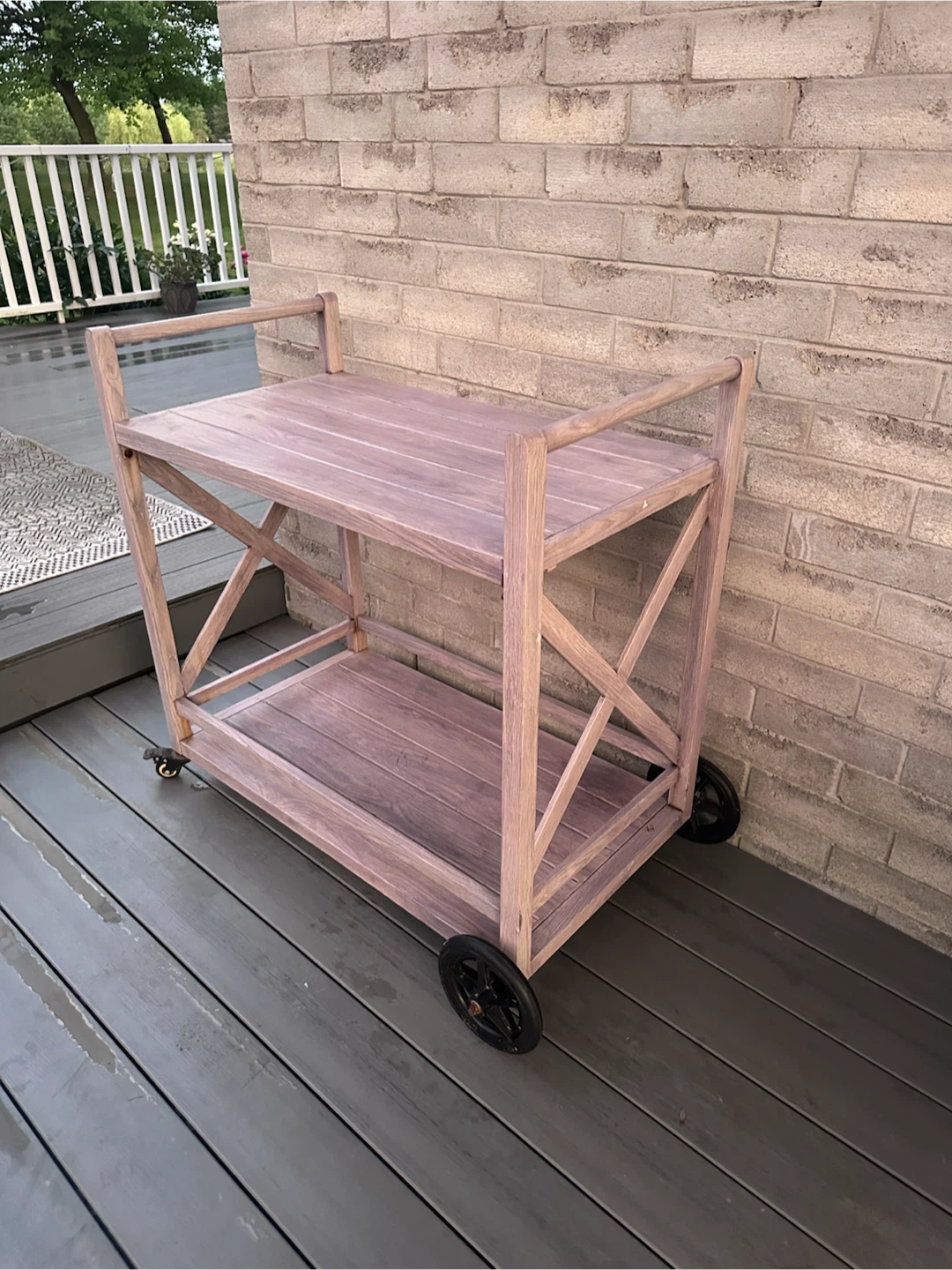 Metal Outdoor Serving Cart with Wheels - photo 3