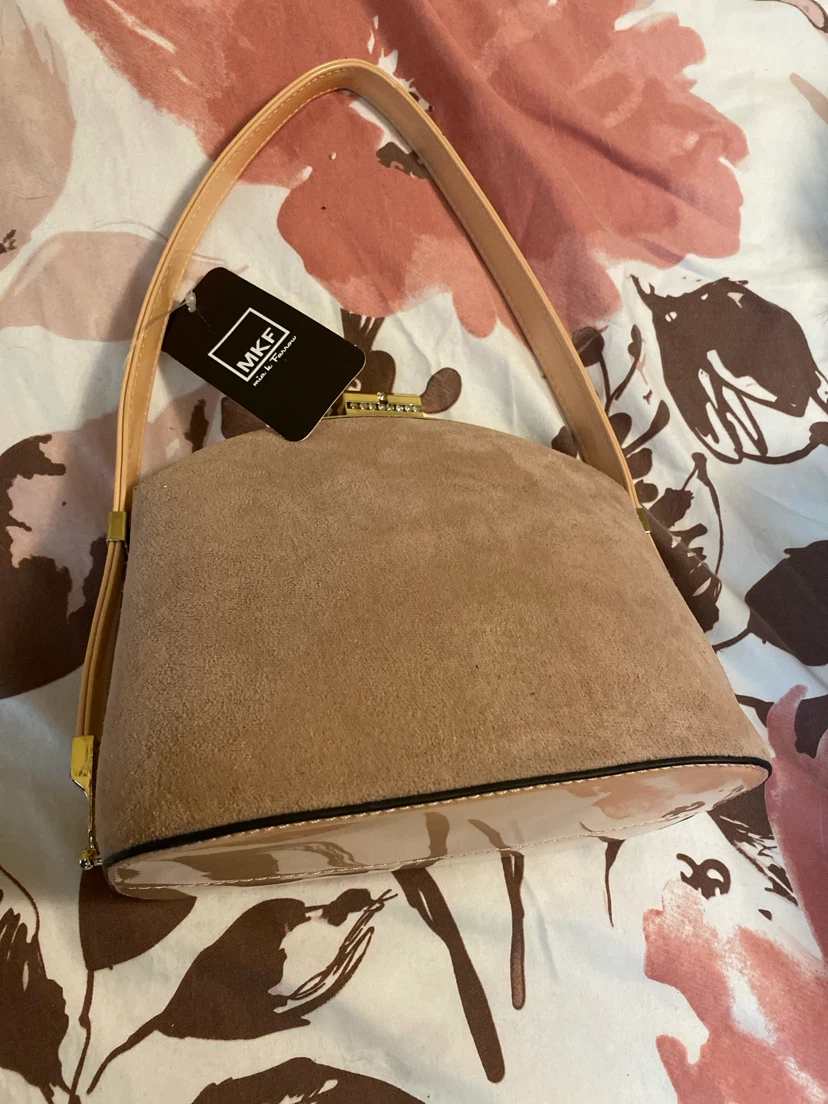 MKF Collection Suede & Patent Leather Handbag