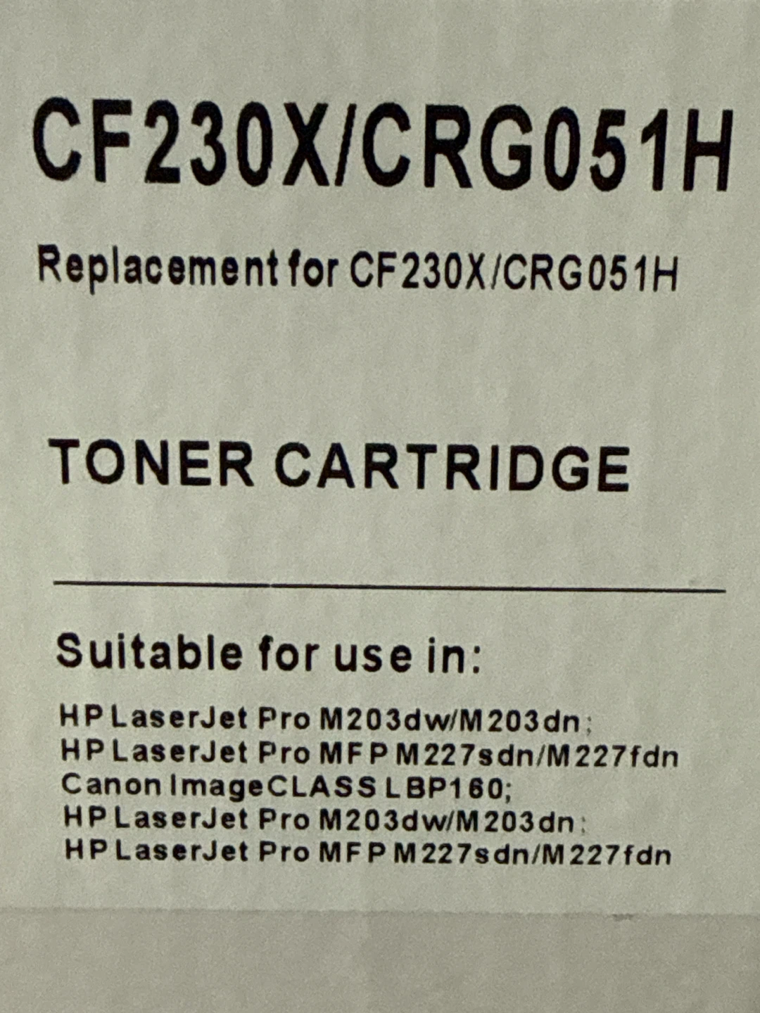 Compatible CF230X/CRG051H Toner Cartridge