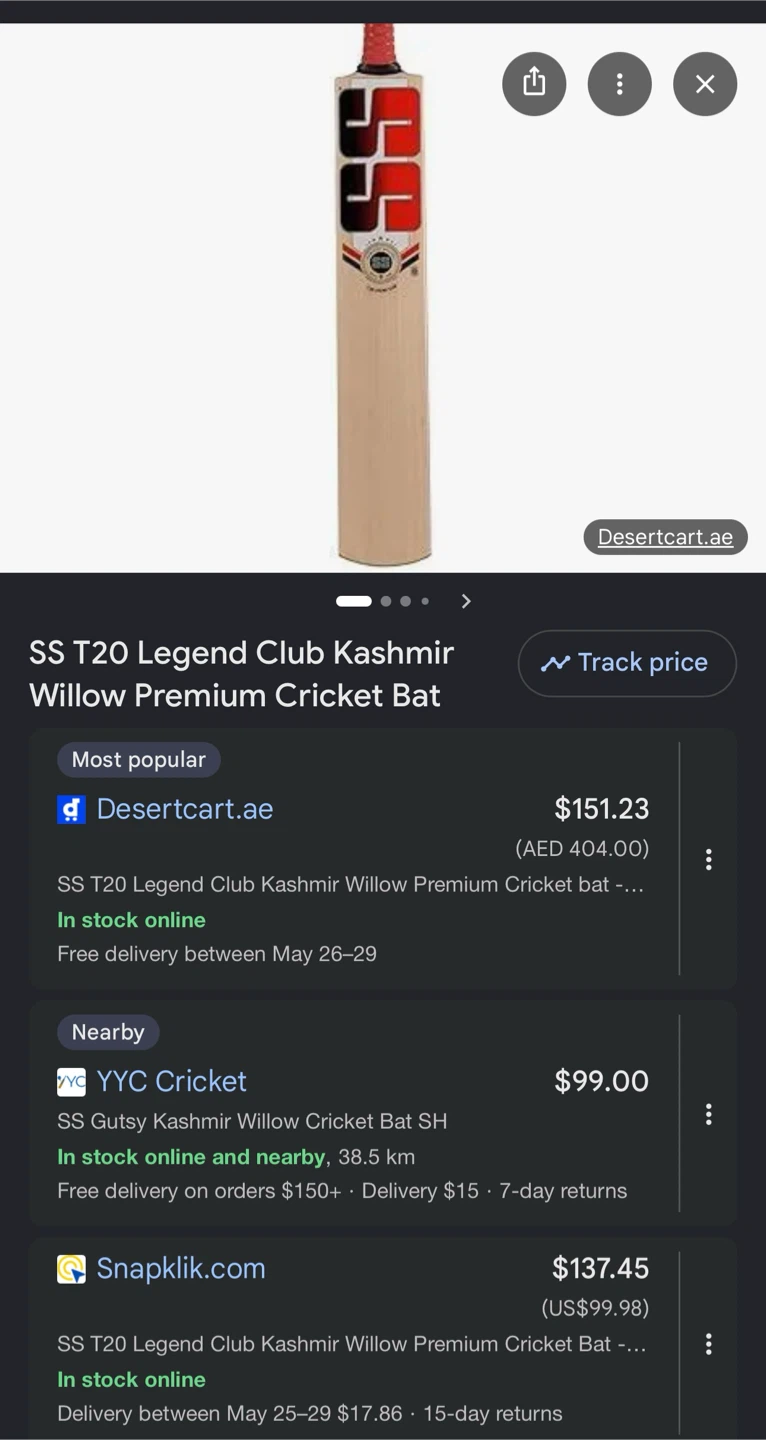 SS T20 Kashmir Willow Premium Cricket Bat – Limited Edition
