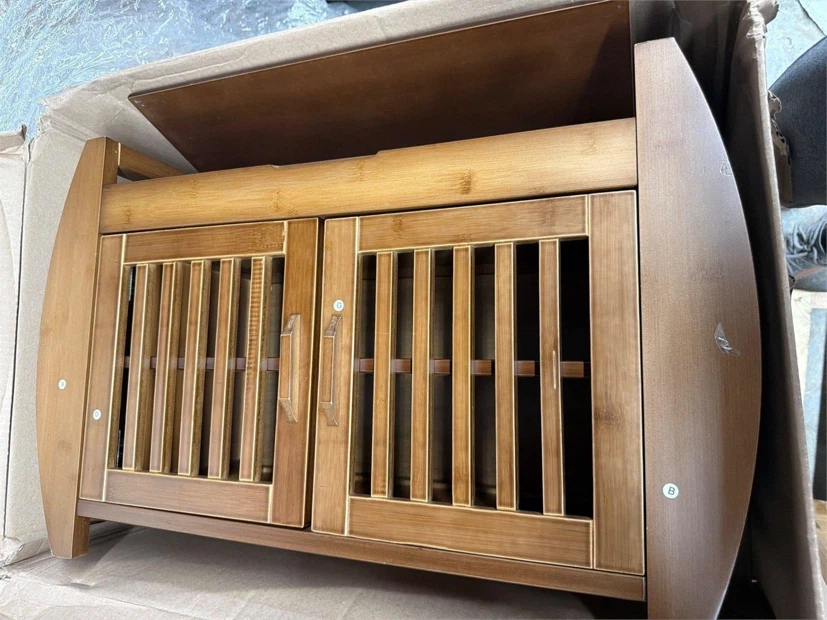 Shoe Storage Bench Rustic with Magazine Holder Organizer - photo 2
