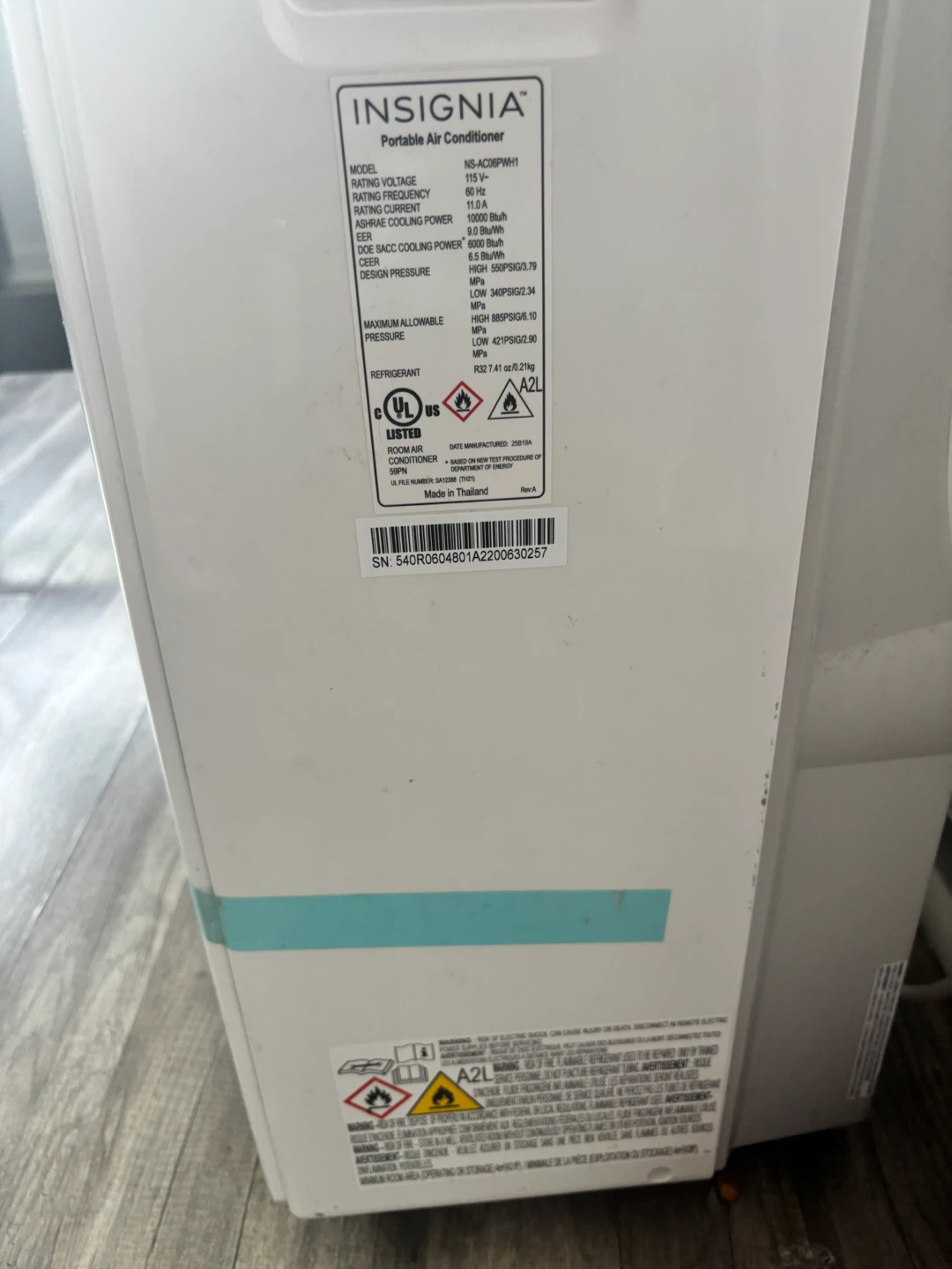 Insignia Portable Air Conditioner NS-AC09PWH1 - 10000 BTU - photo 5