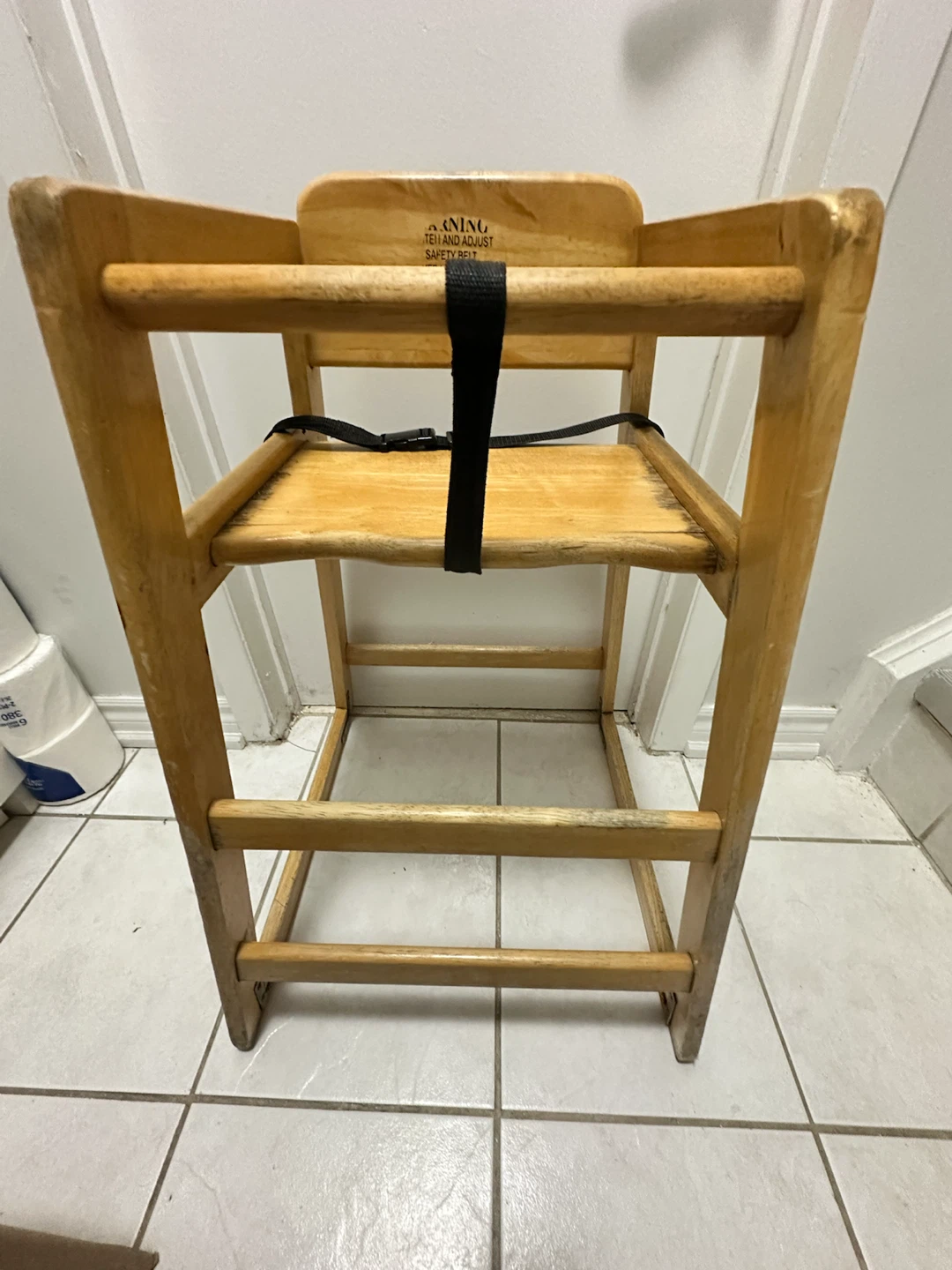 Wooden High Chair with Safety Straps