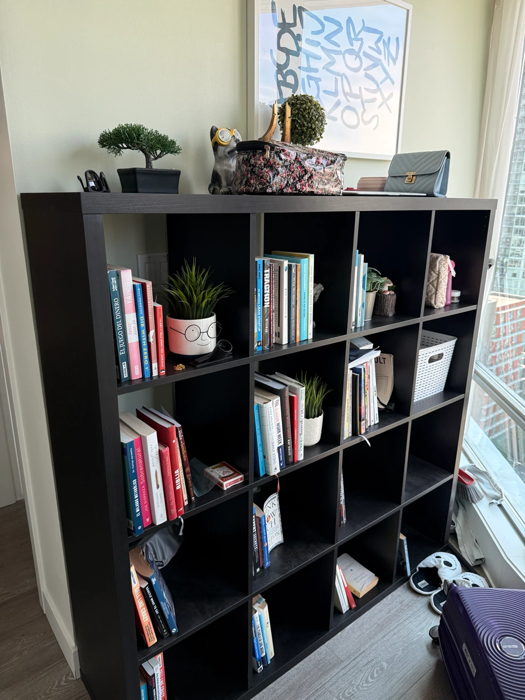 IKEA KALLAX 4x4 Shelf Unit - Black Brown - Excellent Condition - photo 3