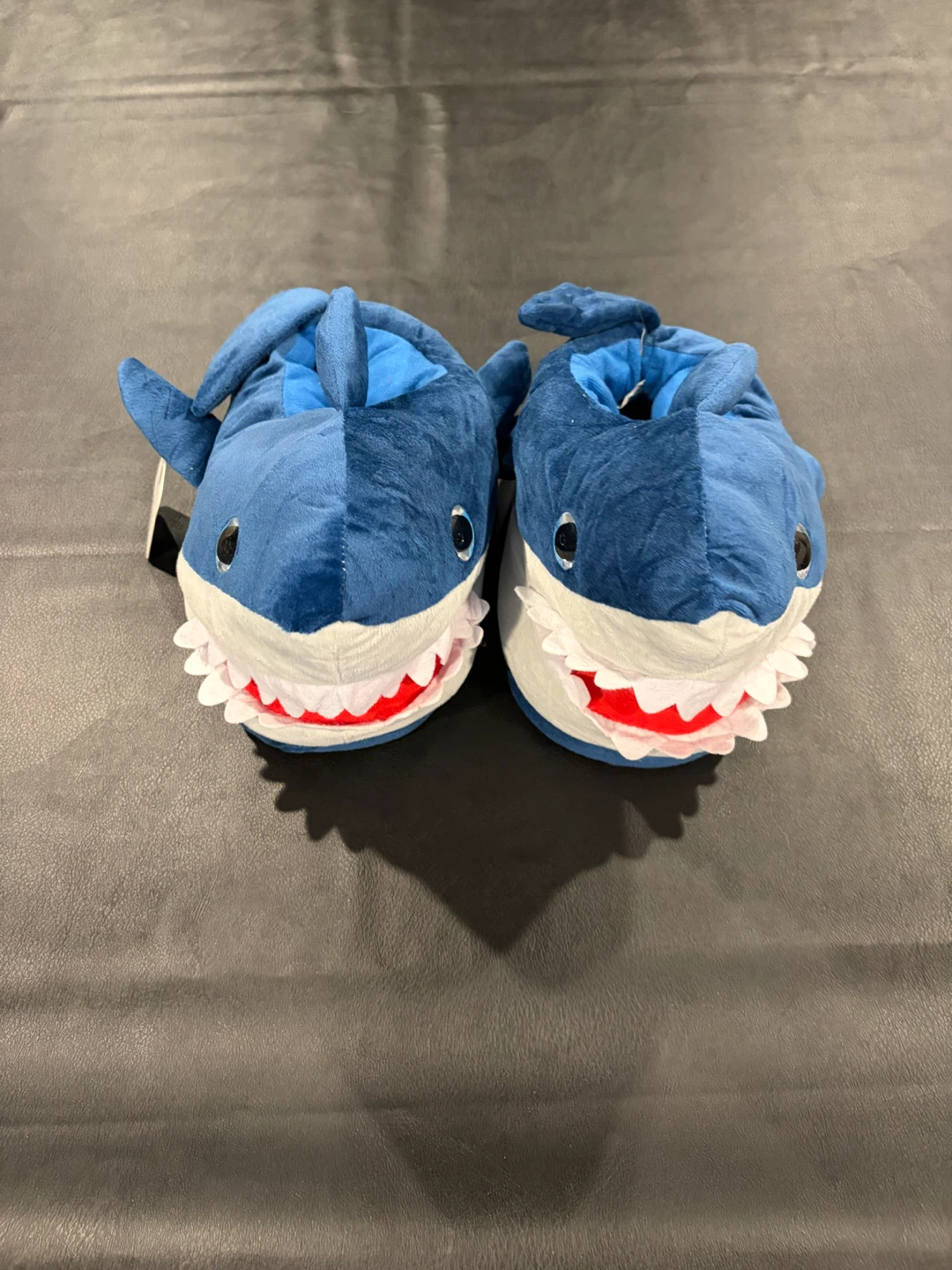 Blue Shark Plush Slippers