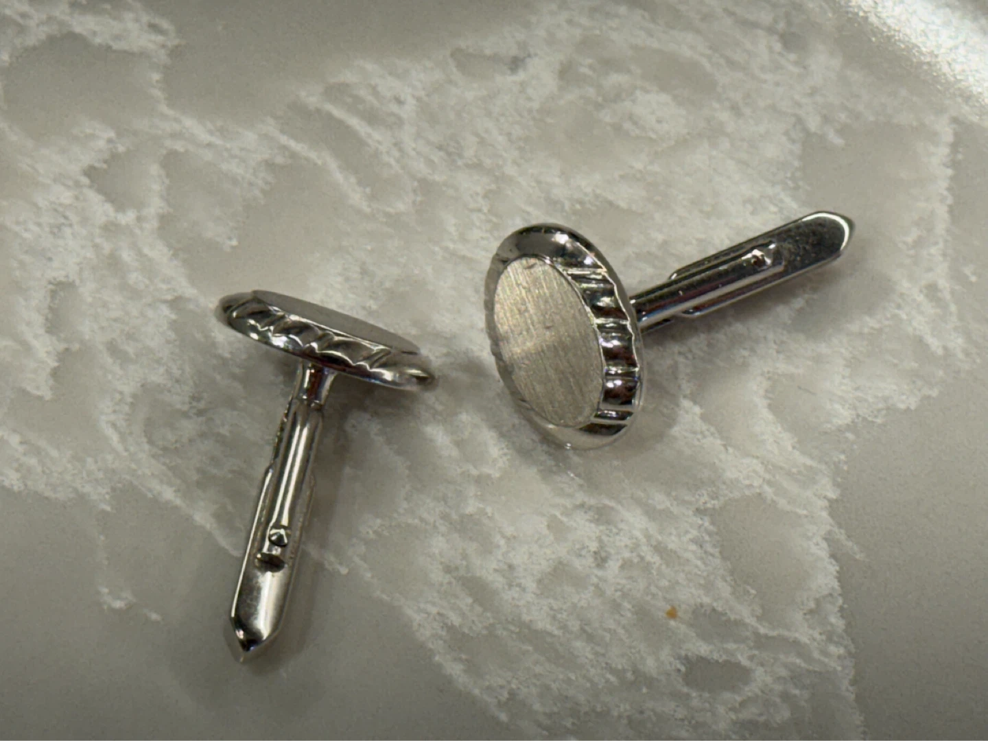 Oval Silver-Tone Cufflinks - photo 2