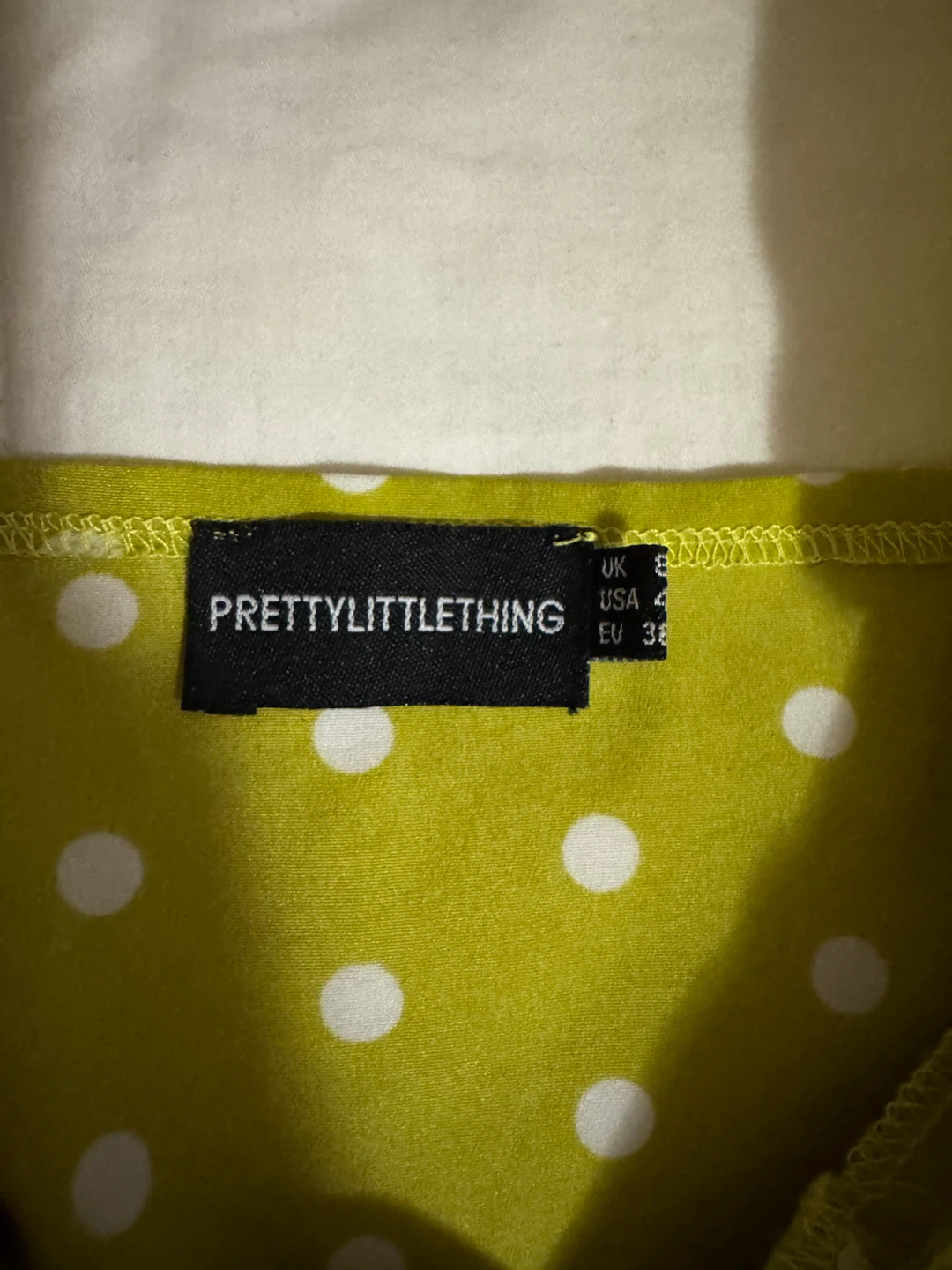 PrettyLittleThing Lime Polka Dot Ruffle Dress - photo 3