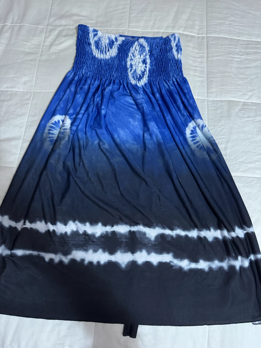 CASA DONA Blue Ombre Smocked Maxi Dress Size M/L