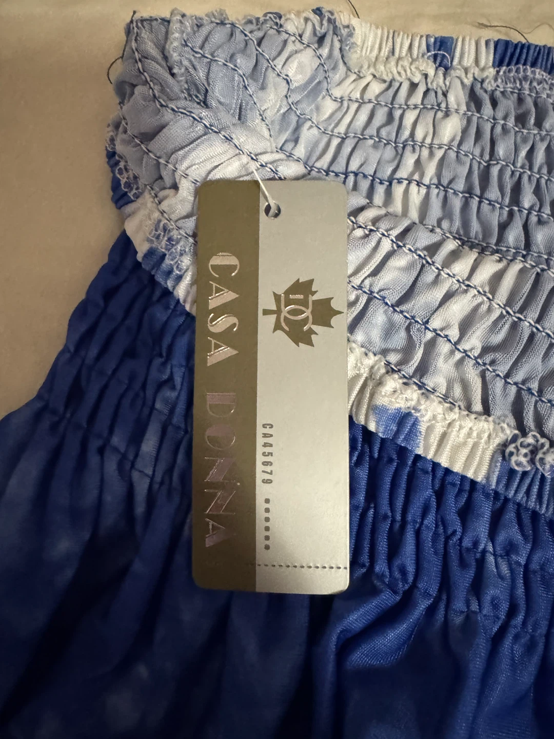 CASA DONA Blue Ombre Smocked Maxi Dress Size M/L - photo 3