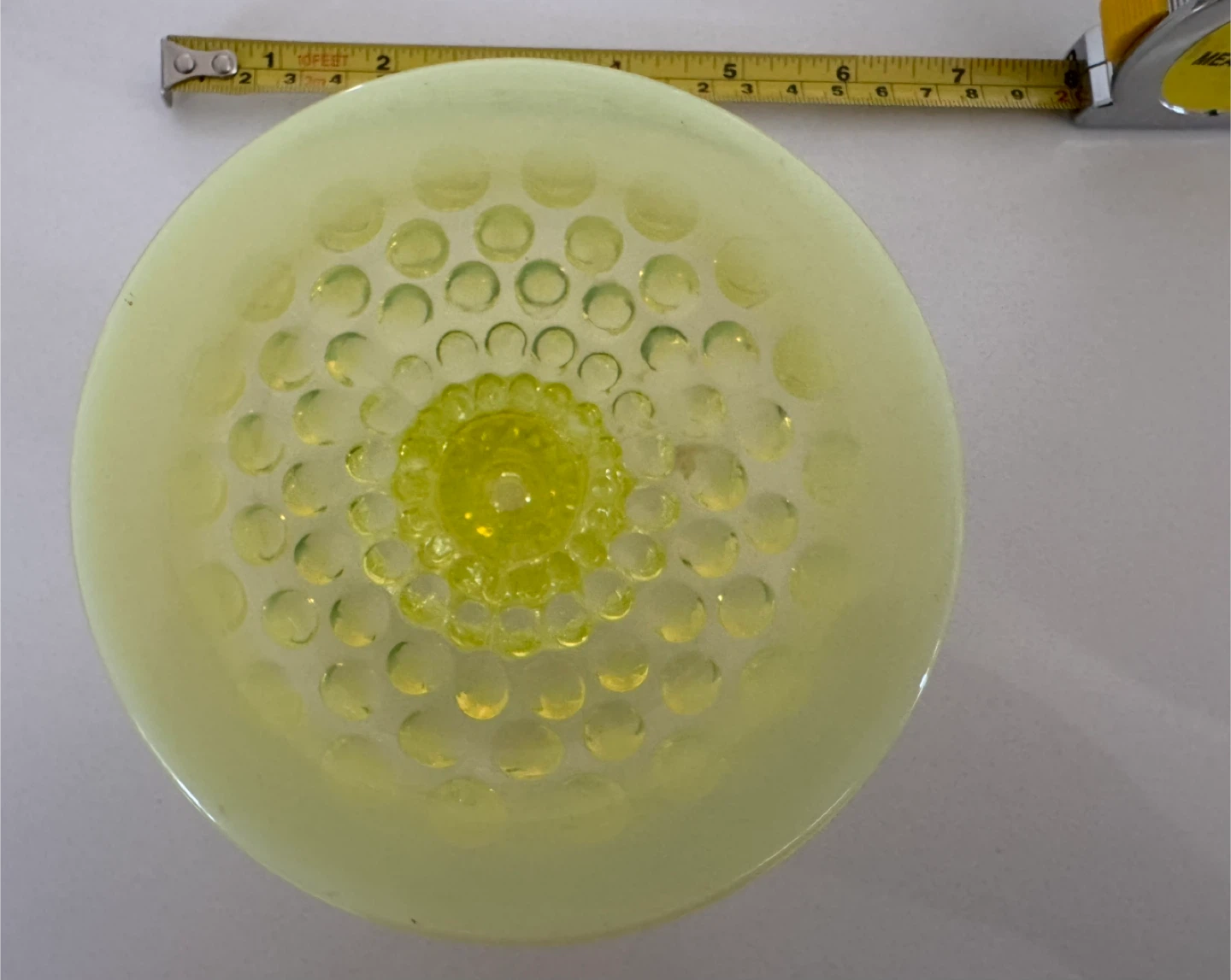 Vintage 1940 Fenton Hobnail Uranium Glass Candle Holder - photo 5